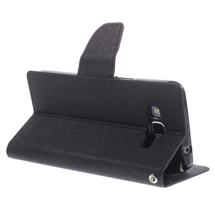 MERCURY Goospery Fancy Diary for Samsung Galaxy Grand Prime SM-G530H Wallet Leather Stand Case - Black-5