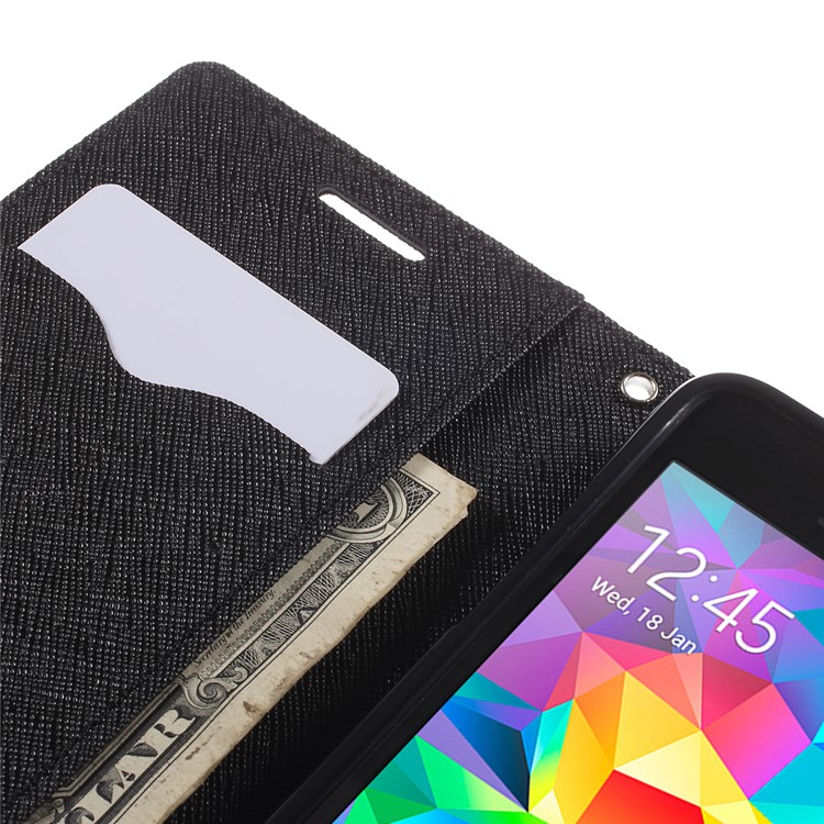 MERCURY Goospery Fancy Diary for Samsung Galaxy Grand Prime SM-G530H Wallet Leather Stand Case - Black-7