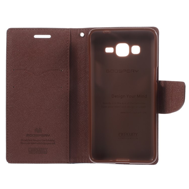 MERCURY Goospery Fancy Diary for Samsung Galaxy Grand Prime SM-G530H Wallet Leather Stand Cover - Brown / Black-10