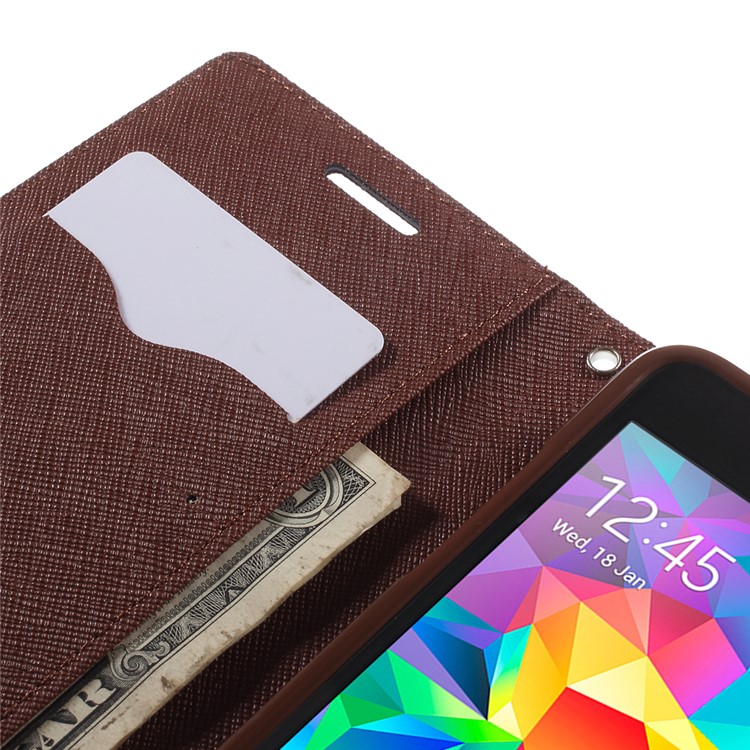 MERCURY Goospery Fancy Diary for Samsung Galaxy Grand Prime SM-G530H Wallet Leather Stand Cover - Brown / Black-7
