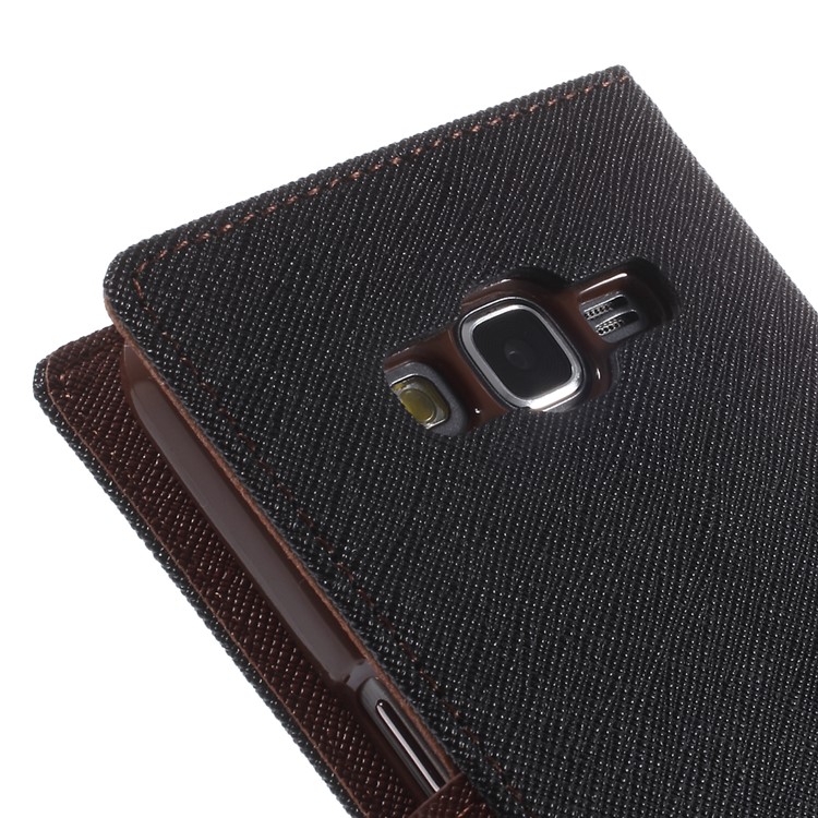 MERCURY Goospery Fancy Diary for Samsung Galaxy Grand Prime SM-G530H Wallet Leather Stand Cover - Brown / Black-9