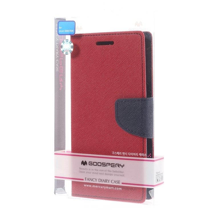 MERCURY Goospery Fancy Diary for Samsung Galaxy Grand Prime SM-G530H PU Leather Stand Case - Red-11