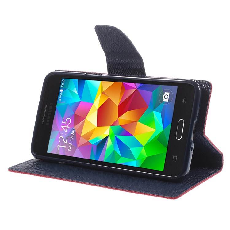 MERCURY Goospery Fancy Diary for Samsung Galaxy Grand Prime SM-G530H PU Leather Stand Case - Red-4