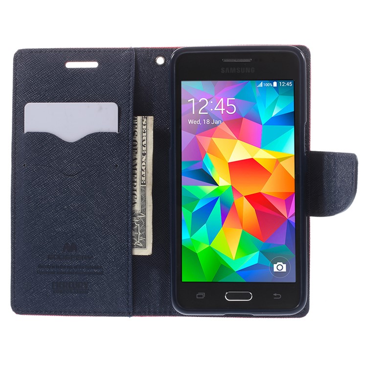 MERCURY Goospery Fancy Diary for Samsung Galaxy Grand Prime SM-G530H PU Leather Stand Case - Red-6