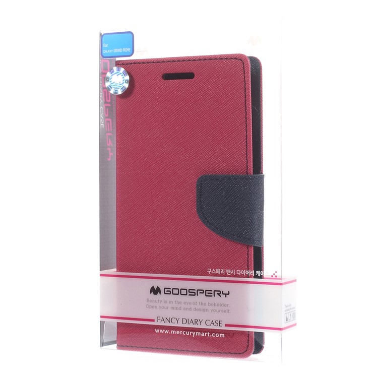 MERCURY Goospery Fancy Diary for Samsung Galaxy Grand Prime SM-G530H PU Leather Stand Cover - Rose-11