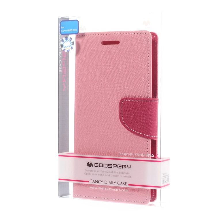 MERCURY Goospery Fancy Diary for Samsung Galaxy Grand Prime SM-G530H Magnetic Leather Stand Case - Pink-11
