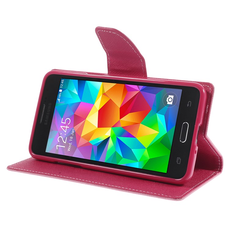 MERCURY Goospery Fancy Diary for Samsung Galaxy Grand Prime SM-G530H Magnetic Leather Stand Case - Pink-4