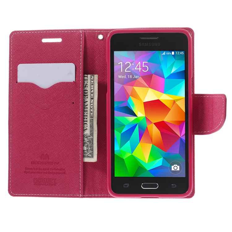 MERCURY Goospery Fancy Diary for Samsung Galaxy Grand Prime SM-G530H Magnetic Leather Stand Case - Pink-6