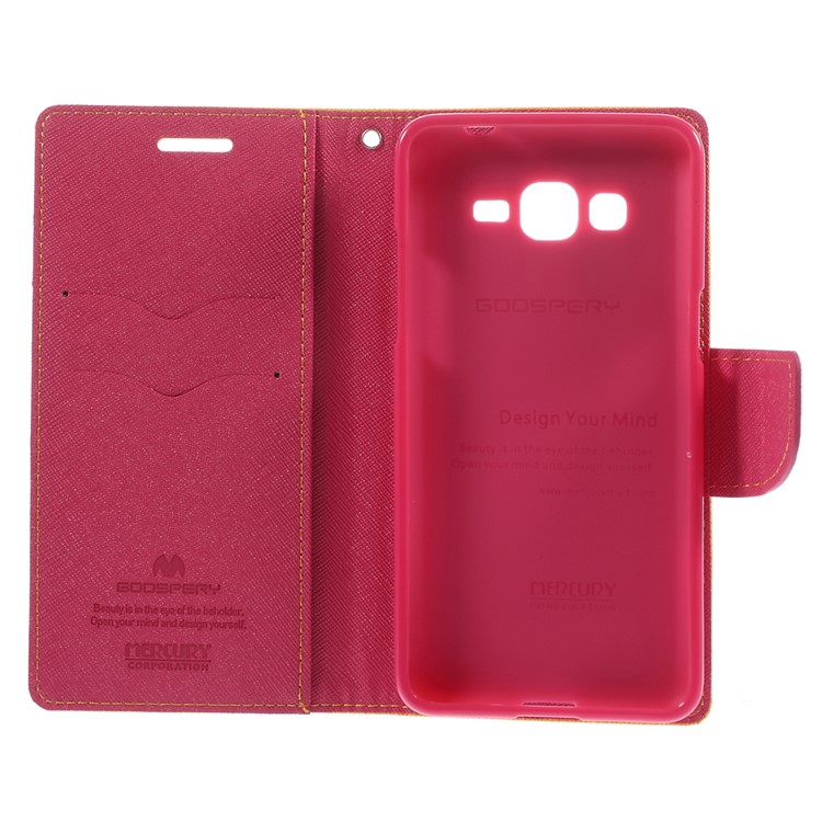 MERCURY Goospery Fancy Diary for Samsung Galaxy Grand Prime SM-G530H Magnetic Leather Stand Cover - Yellow-10