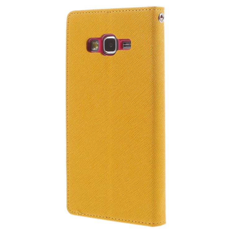 MERCURY Goospery Fancy Diary for Samsung Galaxy Grand Prime SM-G530H Magnetic Leather Stand Cover - Yellow-2