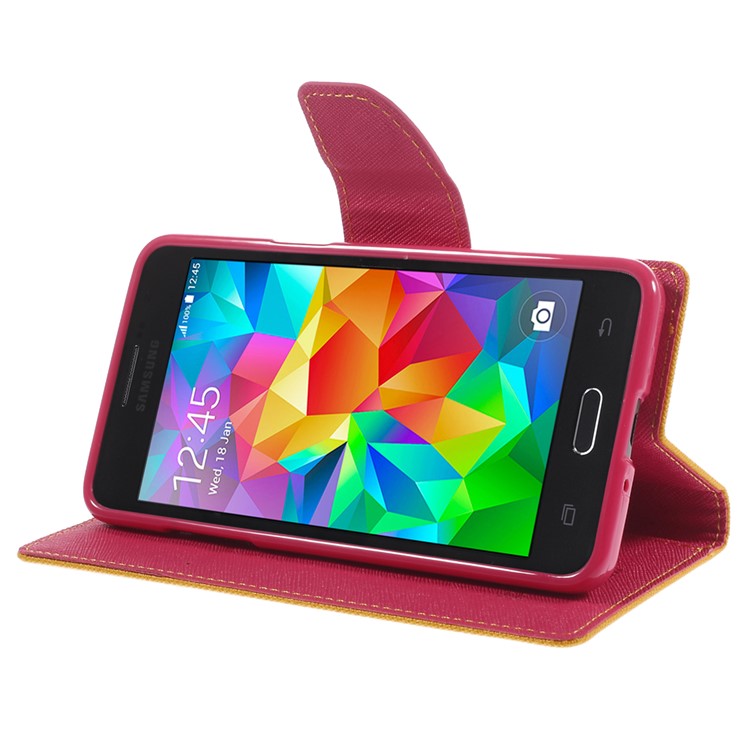 MERCURY Goospery Fancy Diary for Samsung Galaxy Grand Prime SM-G530H Magnetic Leather Stand Cover - Yellow-4