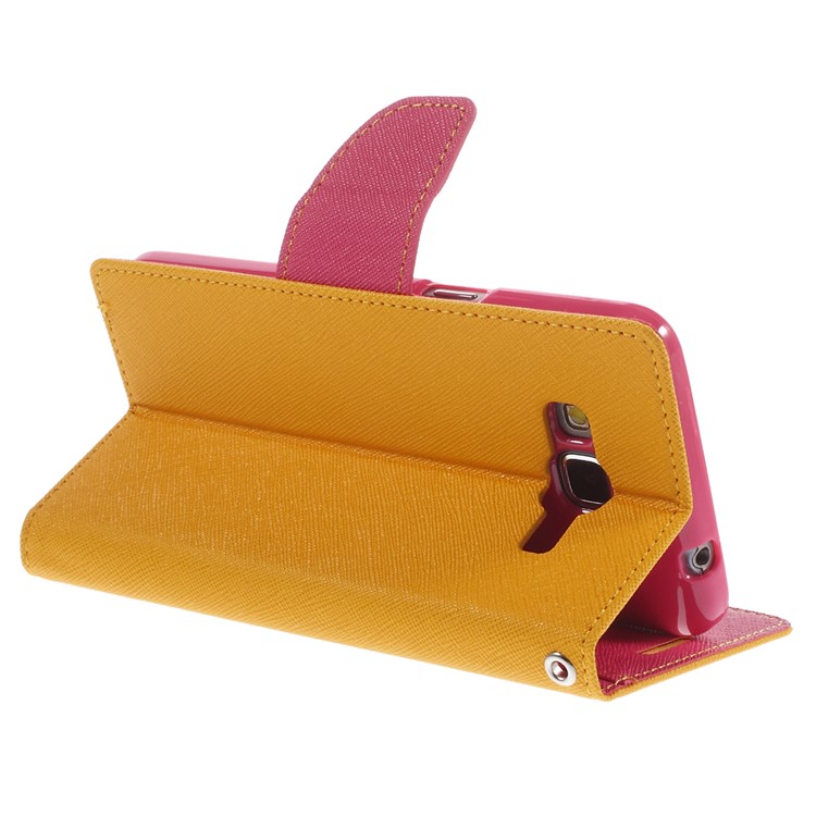 MERCURY Goospery Fancy Diary for Samsung Galaxy Grand Prime SM-G530H Magnetic Leather Stand Cover - Yellow-5