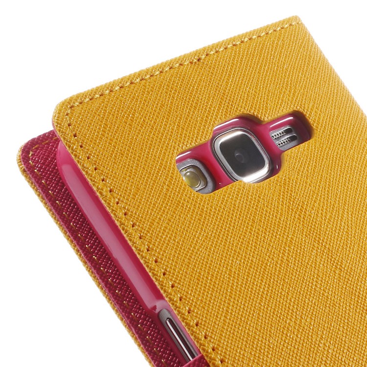 MERCURY Goospery Fancy Diary for Samsung Galaxy Grand Prime SM-G530H Magnetic Leather Stand Cover - Yellow-9