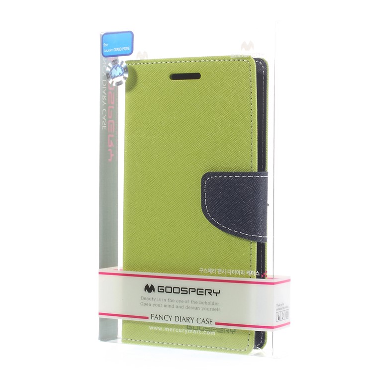 MERCURY Goospery Fancy Diary for Samsung Galaxy Grand Prime SM-G530H Wallet Leather Stand Case Cover - Green-11