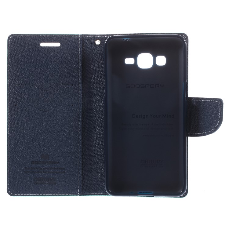 MERCURY Goospery Fancy Diary for Samsung Galaxy Grand Prime SM-G530H Wallet Leather Stand Cover Case - Cyan-10
