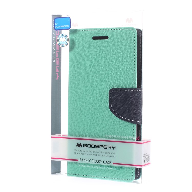 MERCURY Goospery Fancy Diary for Samsung Galaxy Grand Prime SM-G530H Wallet Leather Stand Cover Case - Cyan-11