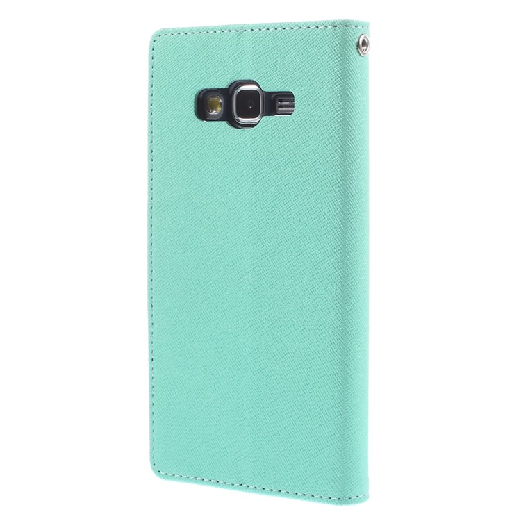 MERCURY Goospery Fancy Diary for Samsung Galaxy Grand Prime SM-G530H Wallet Leather Stand Cover Case - Cyan-2