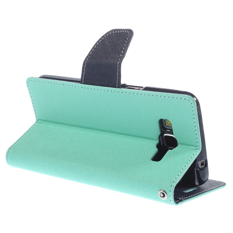 MERCURY Goospery Fancy Diary for Samsung Galaxy Grand Prime SM-G530H Wallet Leather Stand Cover Case - Cyan-5