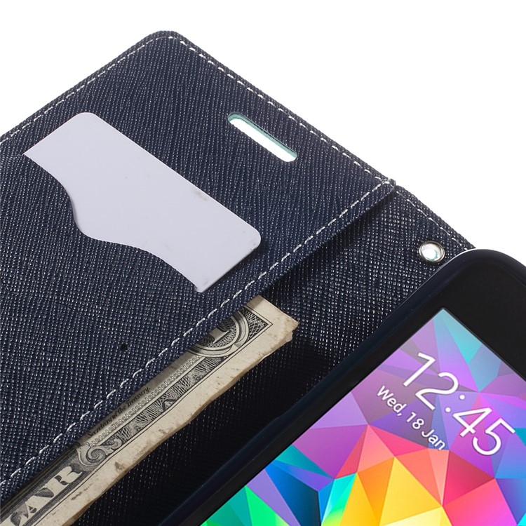 MERCURY Goospery Fancy Diary for Samsung Galaxy Grand Prime SM-G530H Wallet Leather Stand Cover Case - Cyan-9