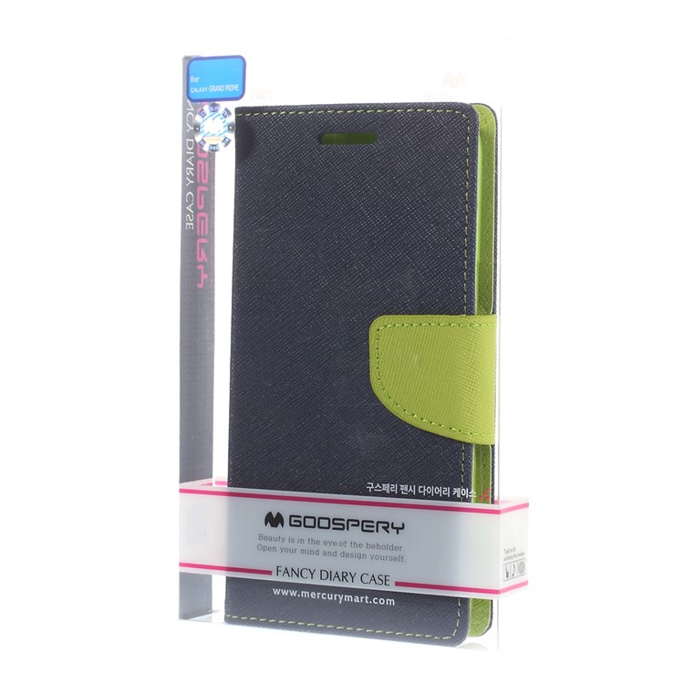 MERCURY Goospery Fancy Diary for Samsung Galaxy Grand Prime SM-G530H Stand Leather Magnetic Case - Dark Blue-11