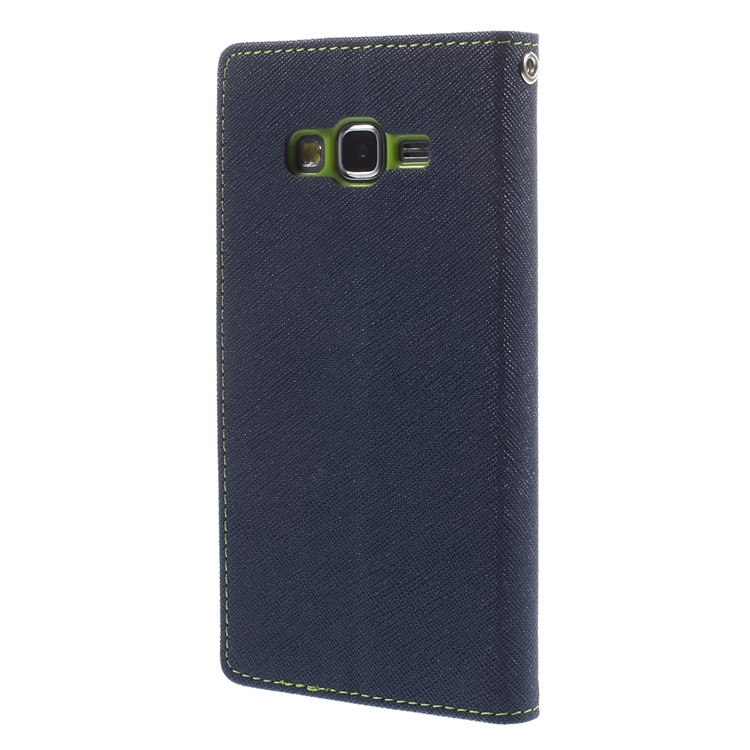 MERCURY Goospery Fancy Diary for Samsung Galaxy Grand Prime SM-G530H Stand Leather Magnetic Case - Dark Blue-2