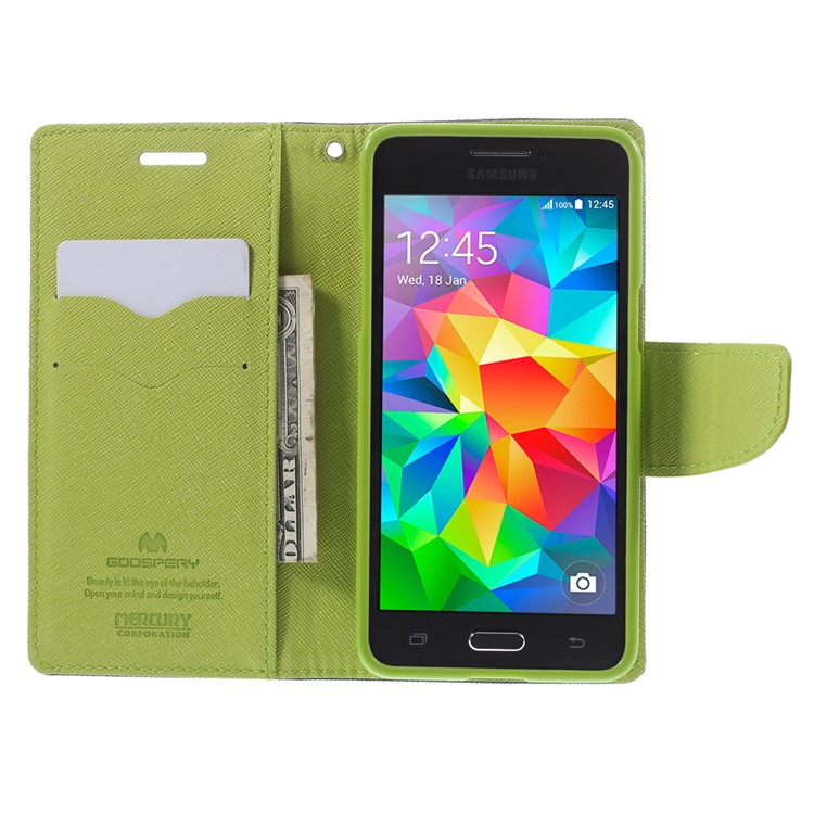 MERCURY Goospery Fancy Diary for Samsung Galaxy Grand Prime SM-G530H Stand Leather Magnetic Case - Dark Blue-6