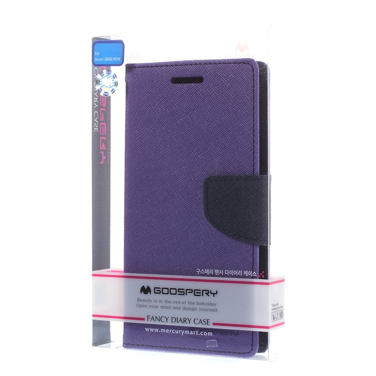 MERCURY Goospery Fancy Diary for Samsung Galaxy Grand Prime SM-G530H Wallet Leather Stand Cover - Purple-11