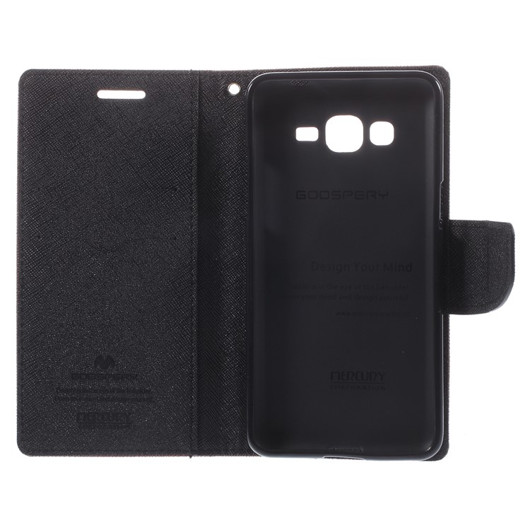 MERCURY Goospery Fancy Diary for Samsung Galaxy Grand Prime SM-G530H Wallet Leather Stand Cover - Brown-10