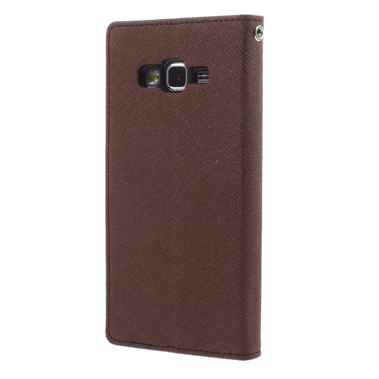 MERCURY Goospery Fancy Diary for Samsung Galaxy Grand Prime SM-G530H Wallet Leather Stand Cover - Brown-2