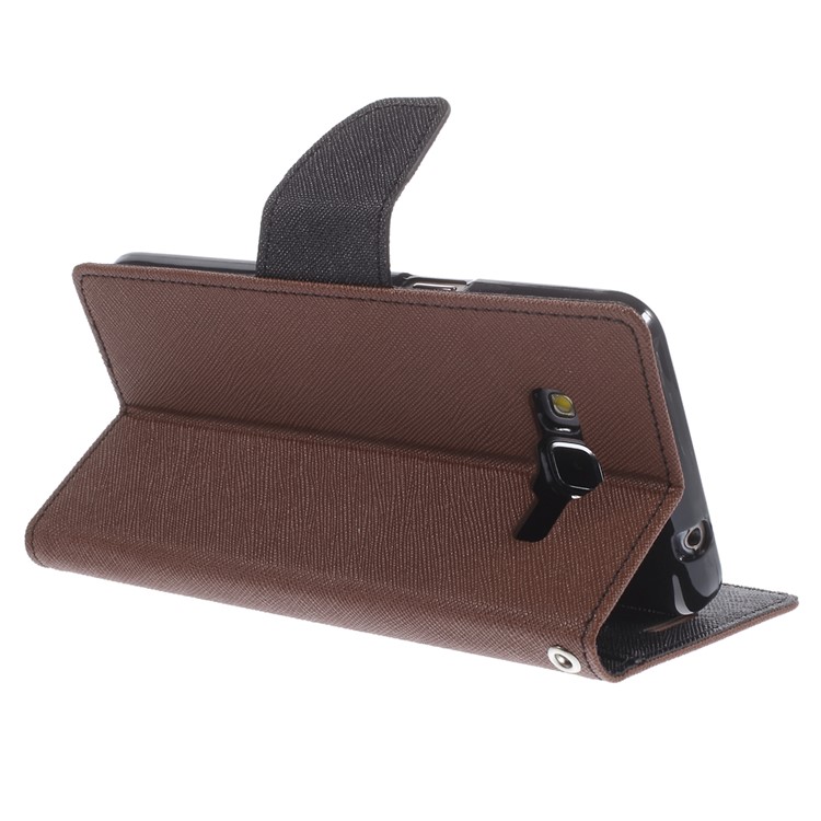 MERCURY Goospery Fancy Diary for Samsung Galaxy Grand Prime SM-G530H Wallet Leather Stand Cover - Brown-5