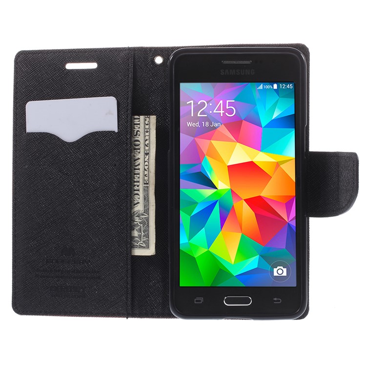 MERCURY Goospery Fancy Diary for Samsung Galaxy Grand Prime SM-G530H Wallet Leather Stand Cover - Brown-6