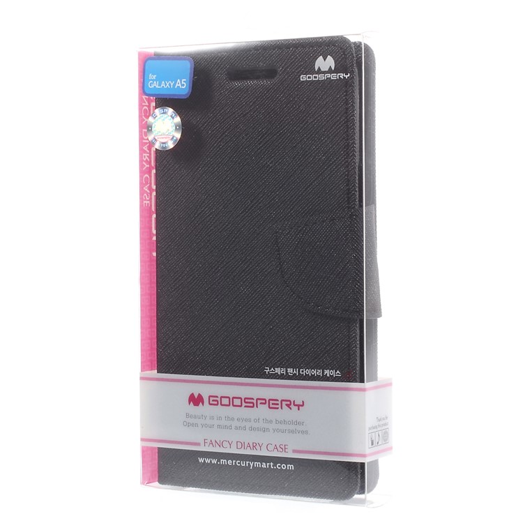 Mercury GOOSPERY for Samsung Galaxy A5 SM-A500F Fancy Diary Case Leather Wallet Cover - Black-10