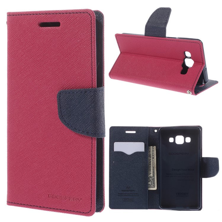 Mercury GOOSPERY for Samsung Galaxy A5 SM-A500F Fancy Diary Case PU Leather Cover Stand - Rose-1