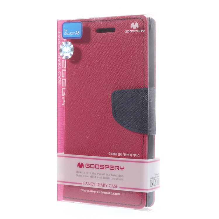Mercury GOOSPERY for Samsung Galaxy A5 SM-A500F Fancy Diary Case PU Leather Cover Stand - Rose-10