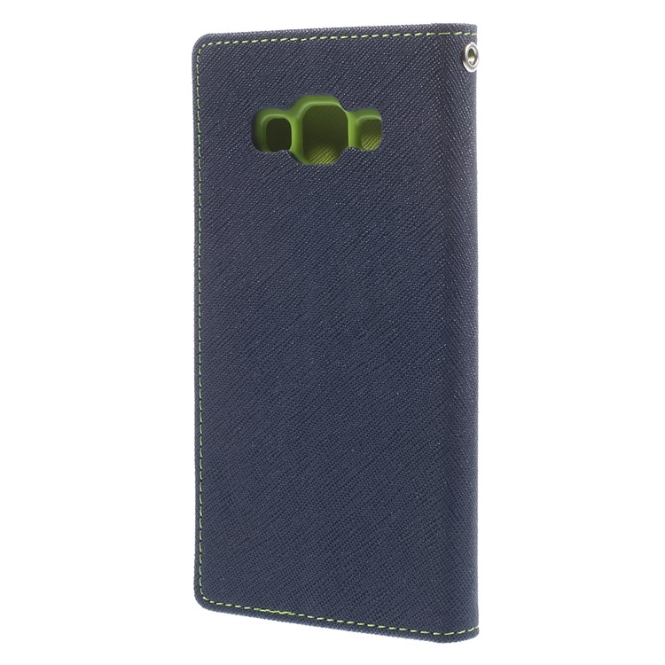 For Samsung Galaxy A5 SM-A500F Mercury GOOSPERY Fancy Diary Case Leather Flip Wallet Cover - Blue-2