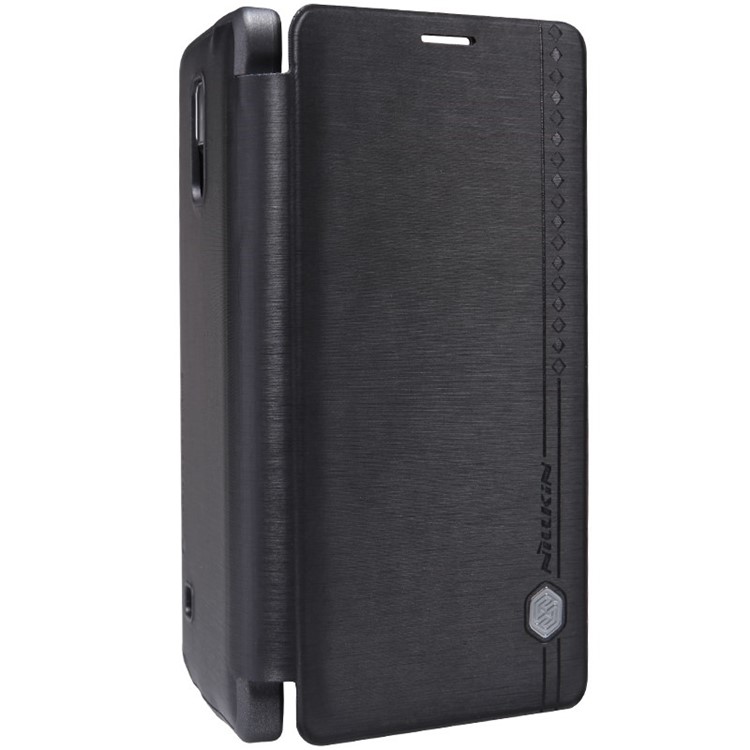 NILLKIN for Samsung Galaxy Note 4 N910 Rain Series Folio Leather Case - Black-5