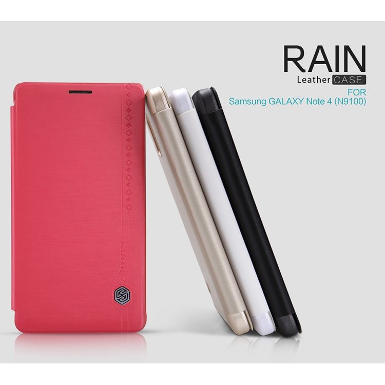 NILLKIN for Samsung Galaxy Note 4 N910 Rain Series Folio Leather Case - Black-6