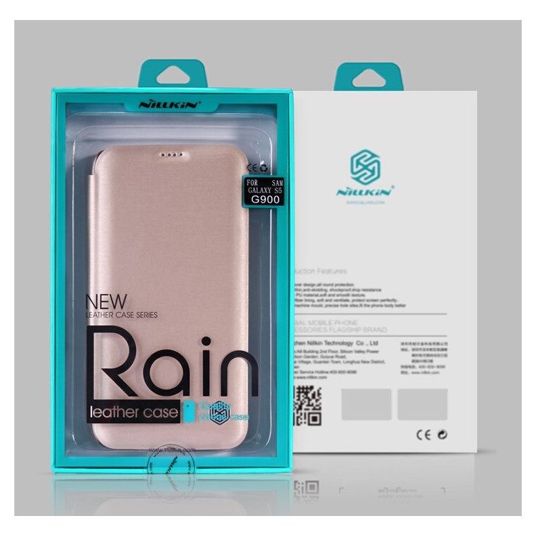 NILLKIN for Samsung Galaxy Note 4 N910 Rain Series Folio Leather Case - Black-7