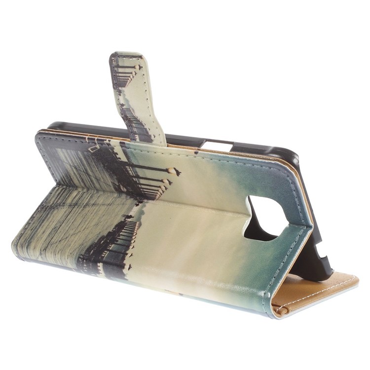 Seaside Trestle for Samsung Galaxy Alpha SM-G850F SM-G850A PU Leather Stand Cover-5
