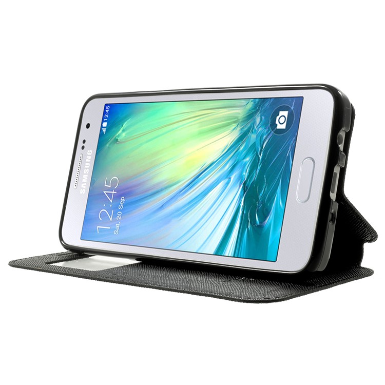 ROAR KOREA for Samsung Galaxy A3 SM-A300F Diary Leather Stand Case with View Window - Black-3