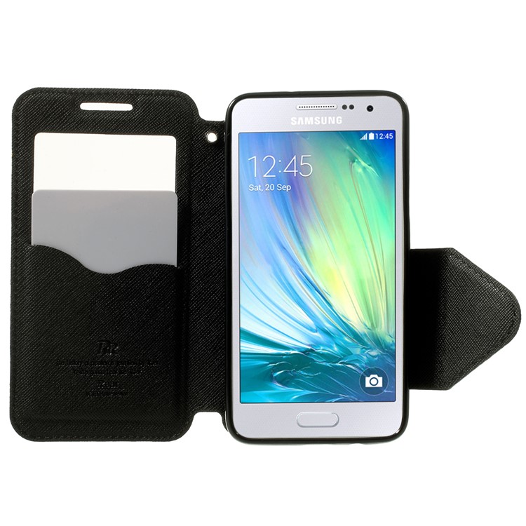 ROAR KOREA for Samsung Galaxy A3 SM-A300F Diary Leather Stand Case with View Window - Black-5