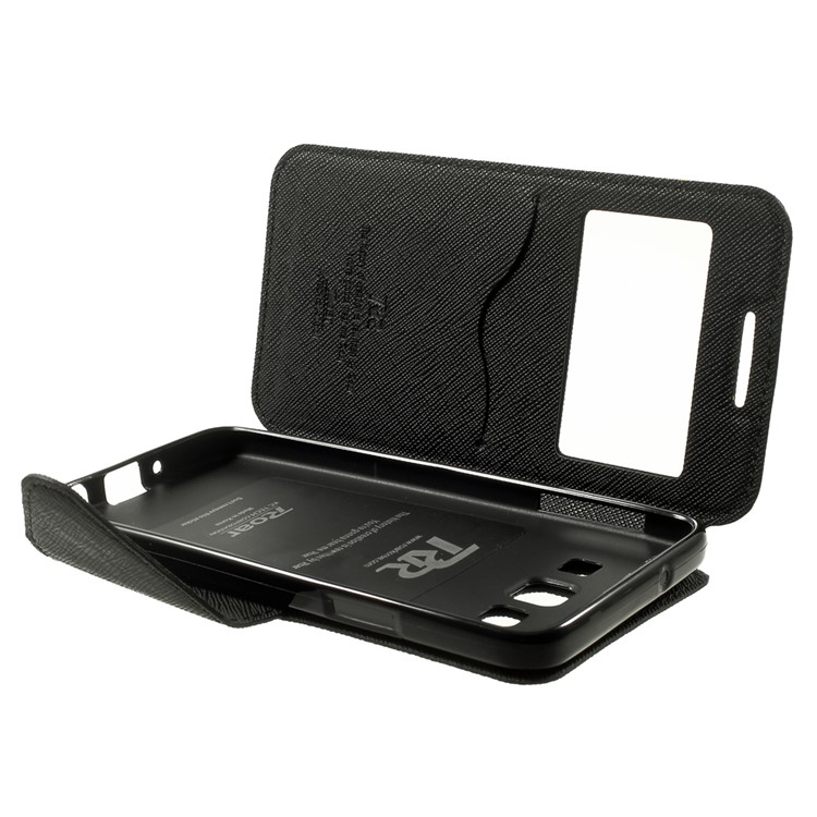 ROAR KOREA for Samsung Galaxy A3 SM-A300F Diary Leather Stand Case with View Window - Black-9