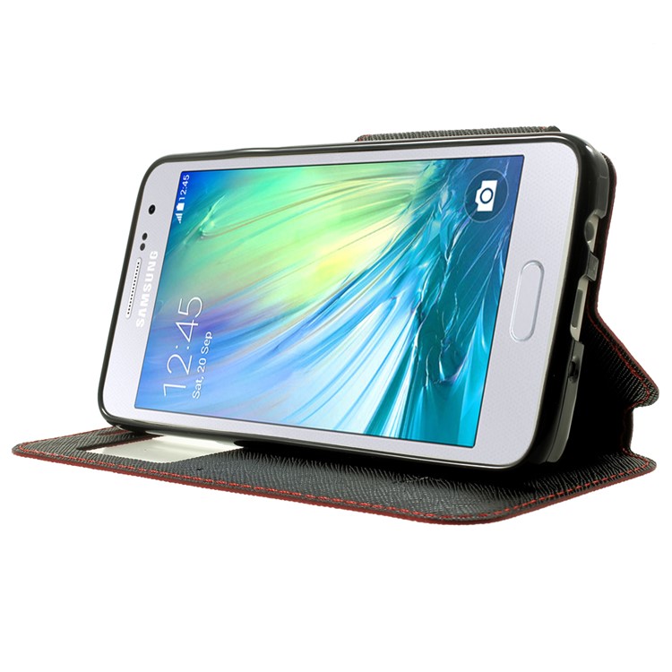 ROAR KOREA for Samsung Galaxy A3 SM-A300F Diary Leather Stand Case with View Window - Red-3