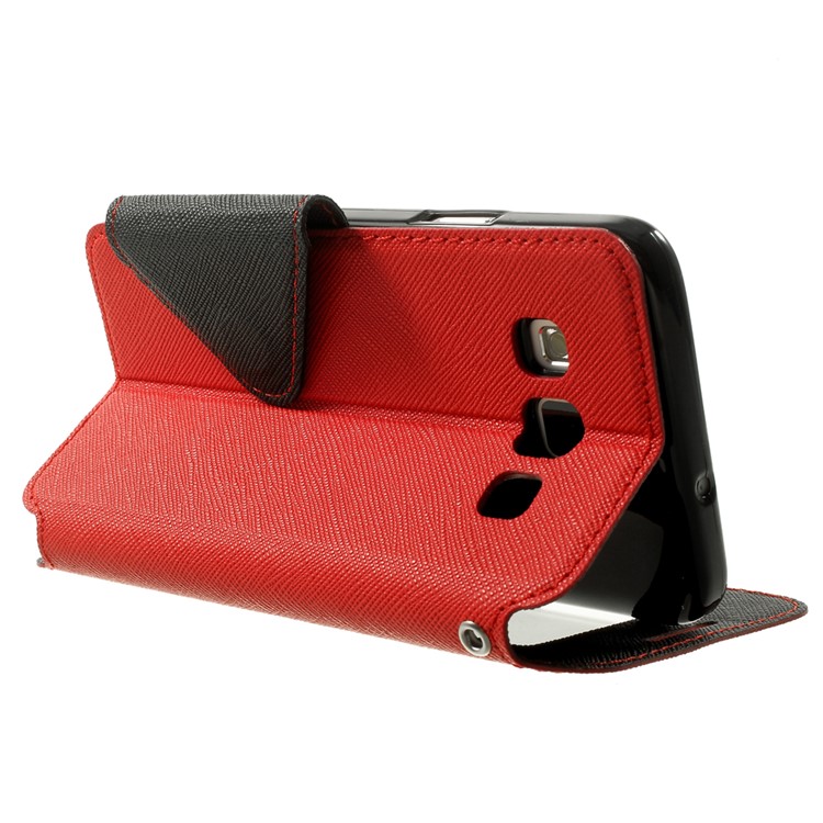 ROAR KOREA for Samsung Galaxy A3 SM-A300F Diary Leather Stand Case with View Window - Red-4