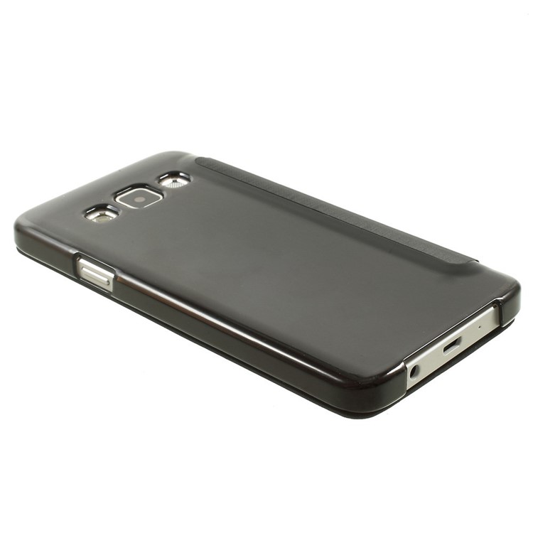 For Samsung Galaxy A3 SM-A300F View Window Leather Cover w/ PC Back - Black-3