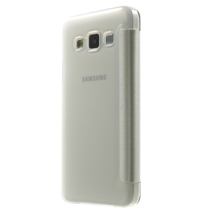 For Samsung Galaxy A3 SM-A300F View Window Leather Case w/ PC Back - White-2