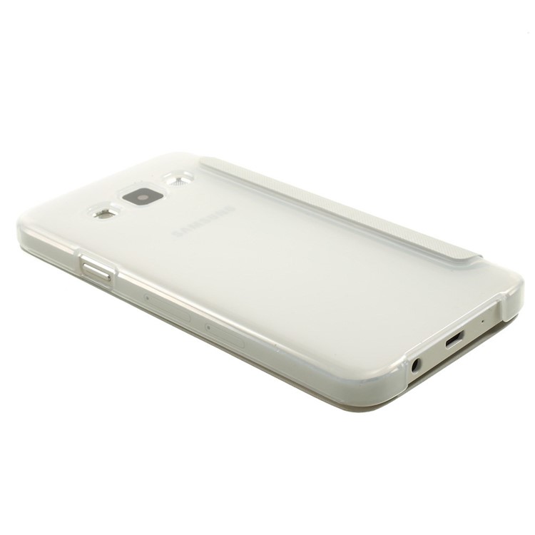 For Samsung Galaxy A3 SM-A300F View Window Leather Case w/ PC Back - White-3