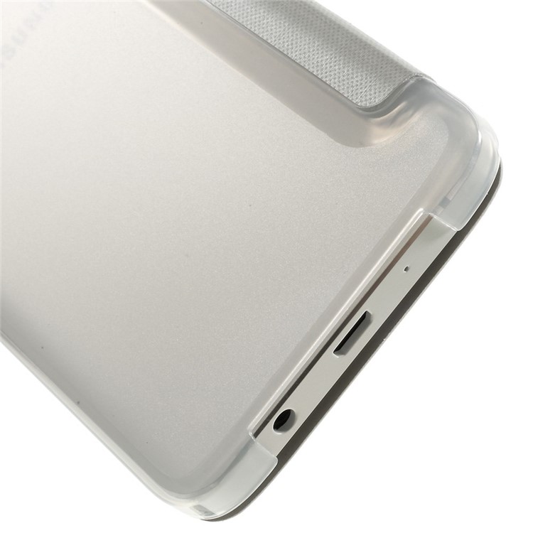 For Samsung Galaxy A3 SM-A300F View Window Leather Case w/ PC Back - White-6