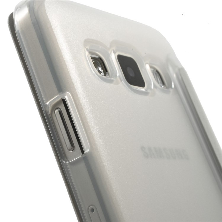 For Samsung Galaxy A3 SM-A300F View Window Leather Case w/ PC Back - White-7