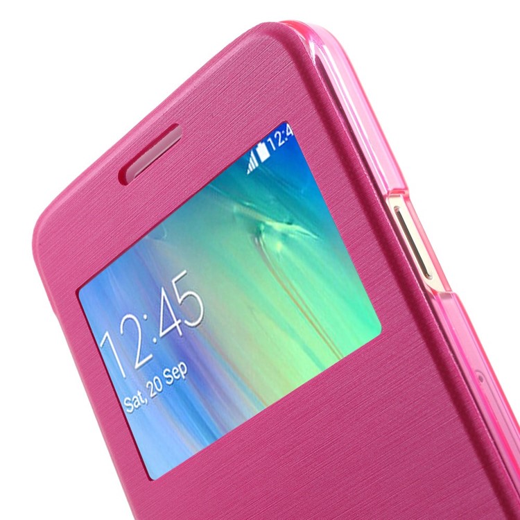 For Samsung Galaxy A3 SM-A300F View Window Folio Leather Shell - Rose-6